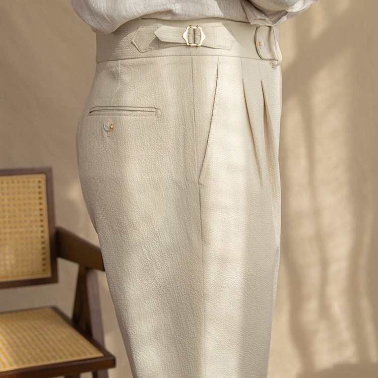 Sebastian | Men's High-Waist Pleated Tailored Trousers
