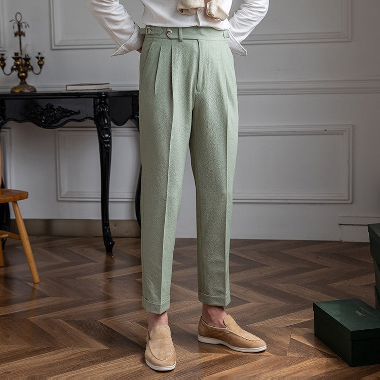 Sebastian | Men's High-Waist Pleated Tailored Trousers