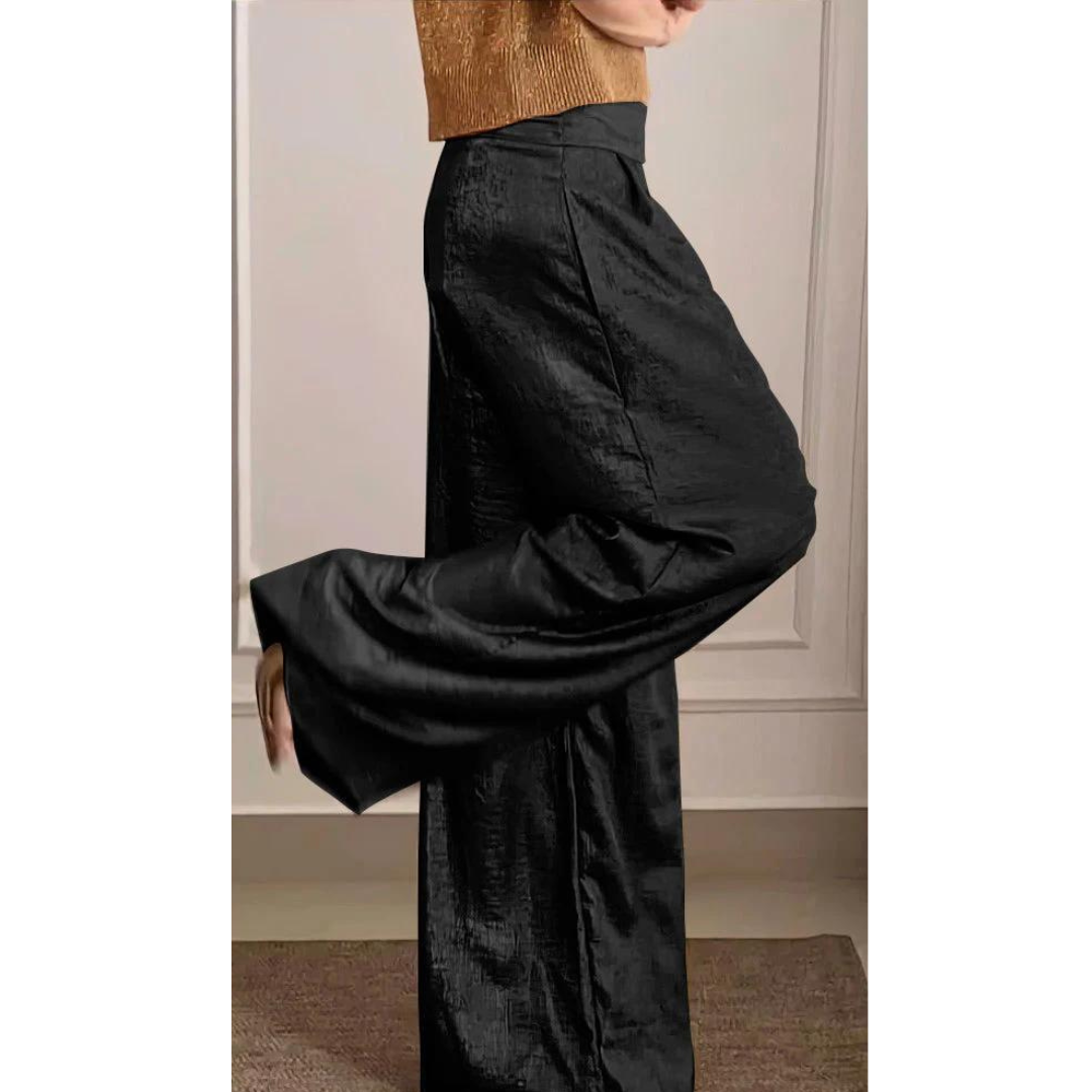 Lillian | Women's Knit V Neck Top Wide Leg Pants Set