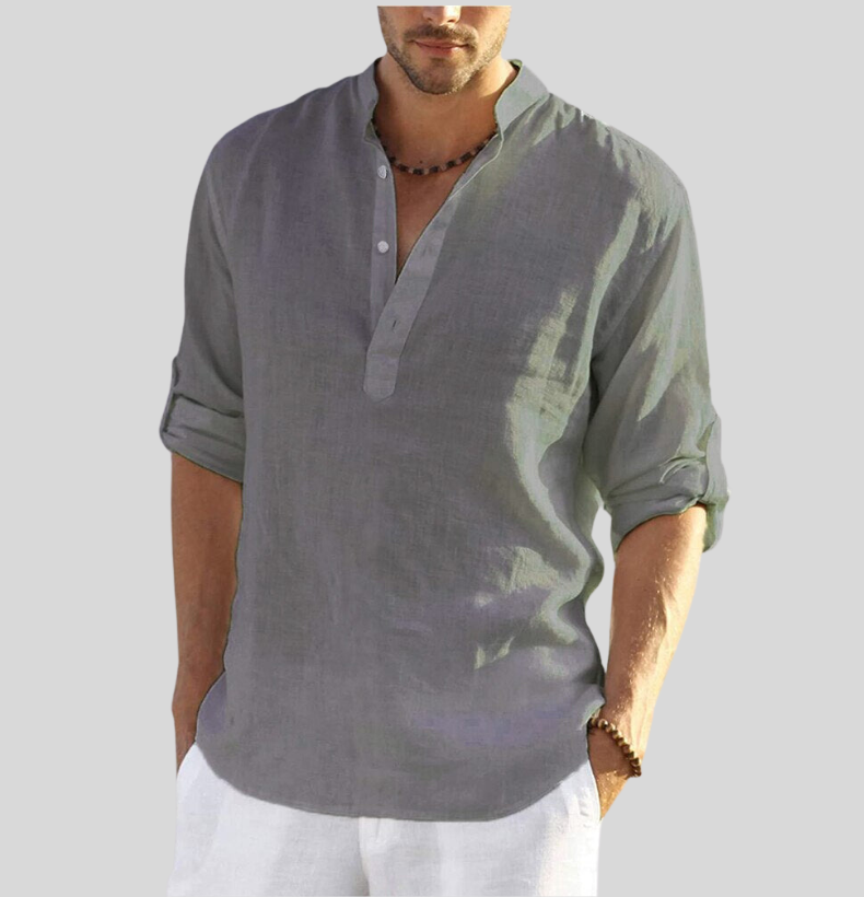 Noah | Men's Cotton-Linen Henley Shirt