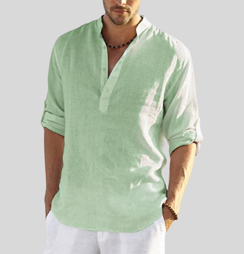 Noah | Men's Cotton-Linen Henley Shirt