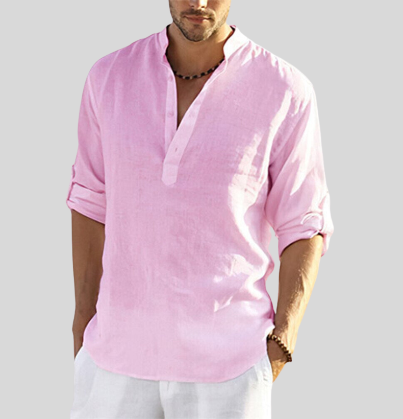 Noah | Men's Cotton-Linen Henley Shirt