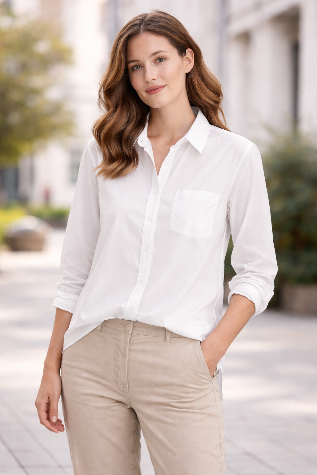 Emma | Women's Relaxed Button Front Everyday Shirt