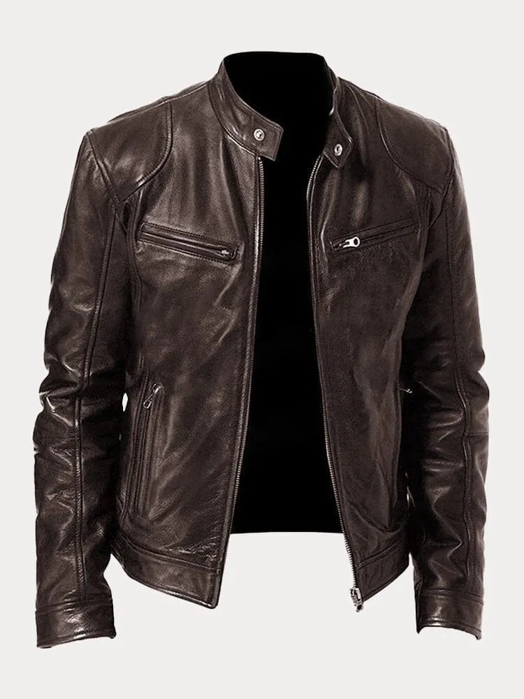 Ethan | Men's Stand Collar Biker Jacket