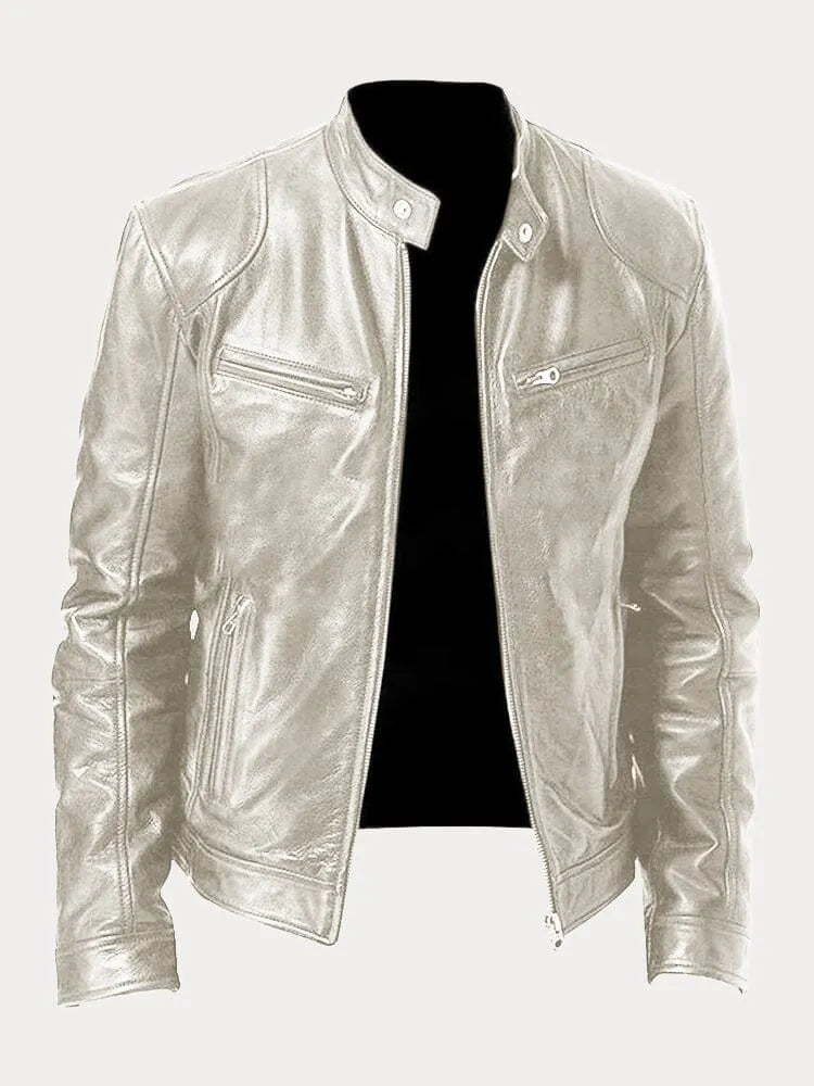 Ethan | Men's Stand Collar Biker Jacket