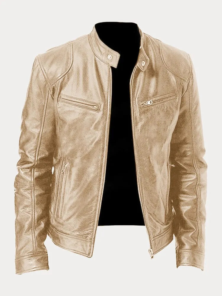 Ethan | Men's Stand Collar Biker Jacket