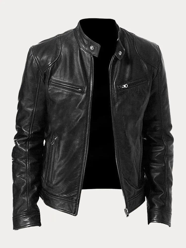 Ethan | Men's Stand Collar Biker Jacket