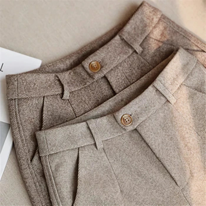 Arthur | Men's High Waist Wide Leg Trousers