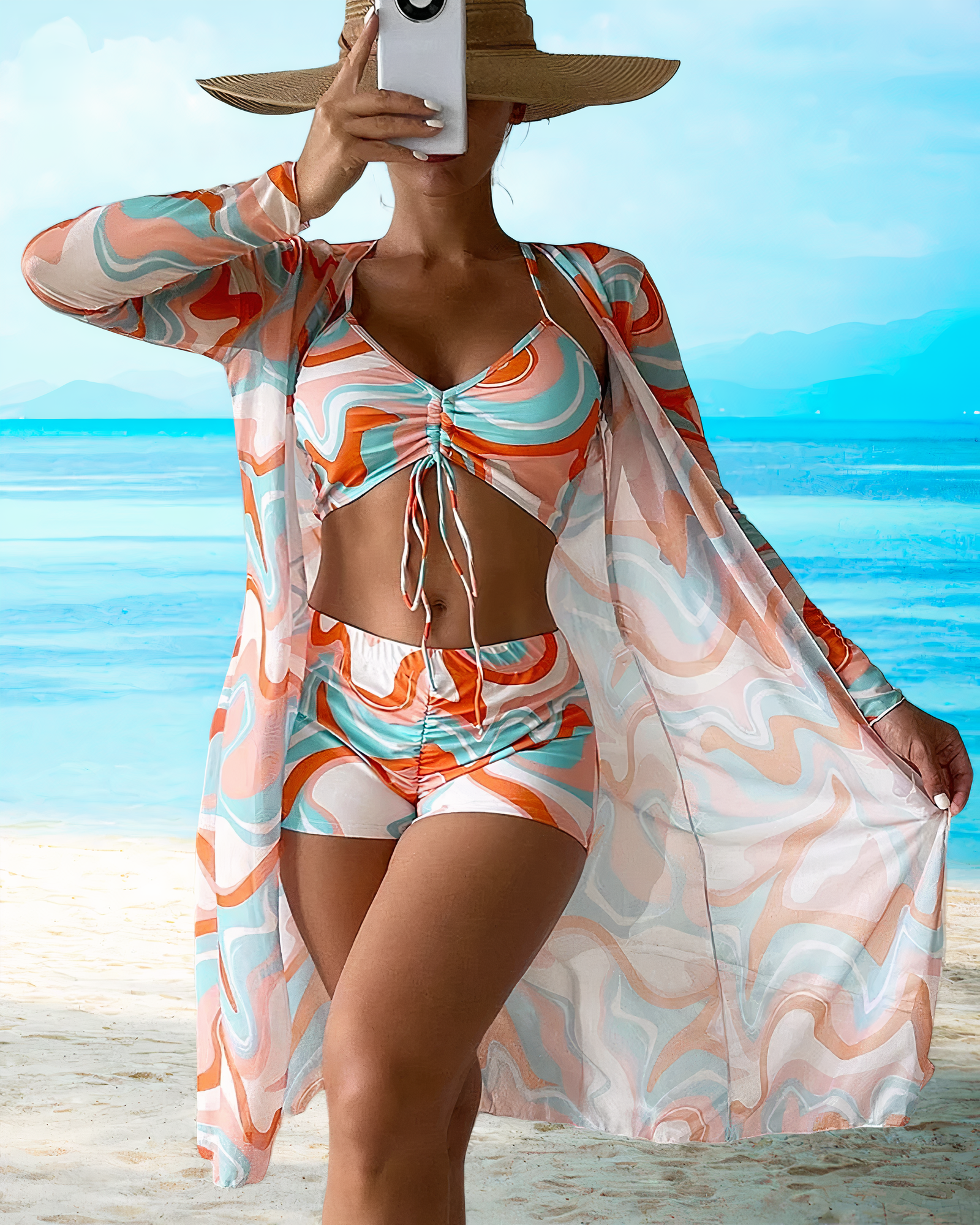 Riley | Women's High Waisted Swimwear With Cover Up