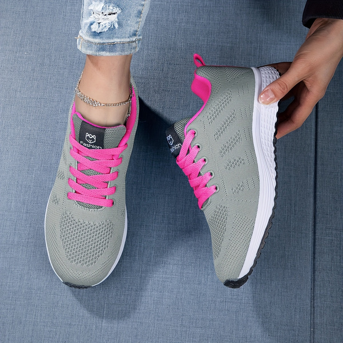 Ava | Women's Lightweight Knit Lace-Up Sneakers
