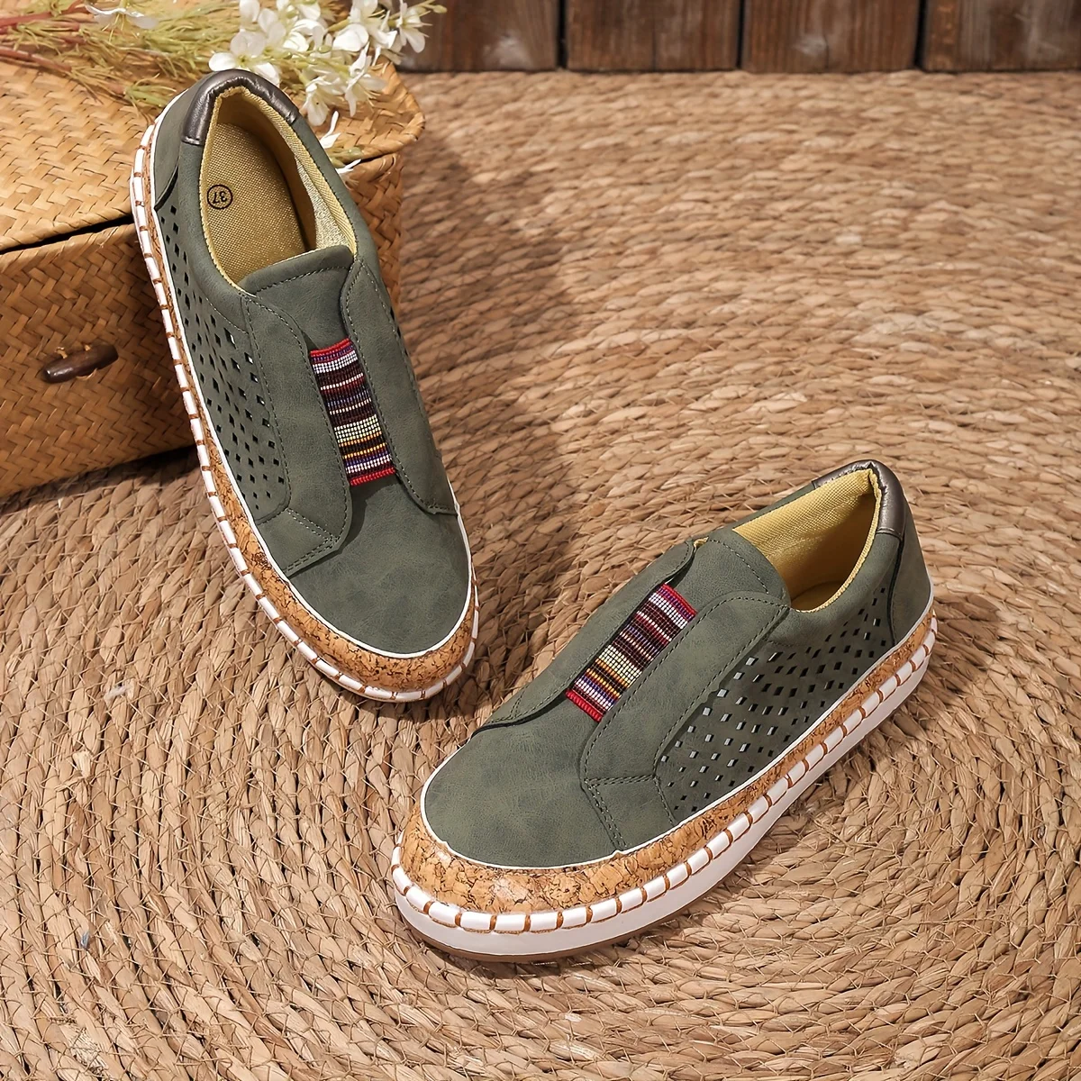 Lena | Women's Perforated Slip-On Loafers