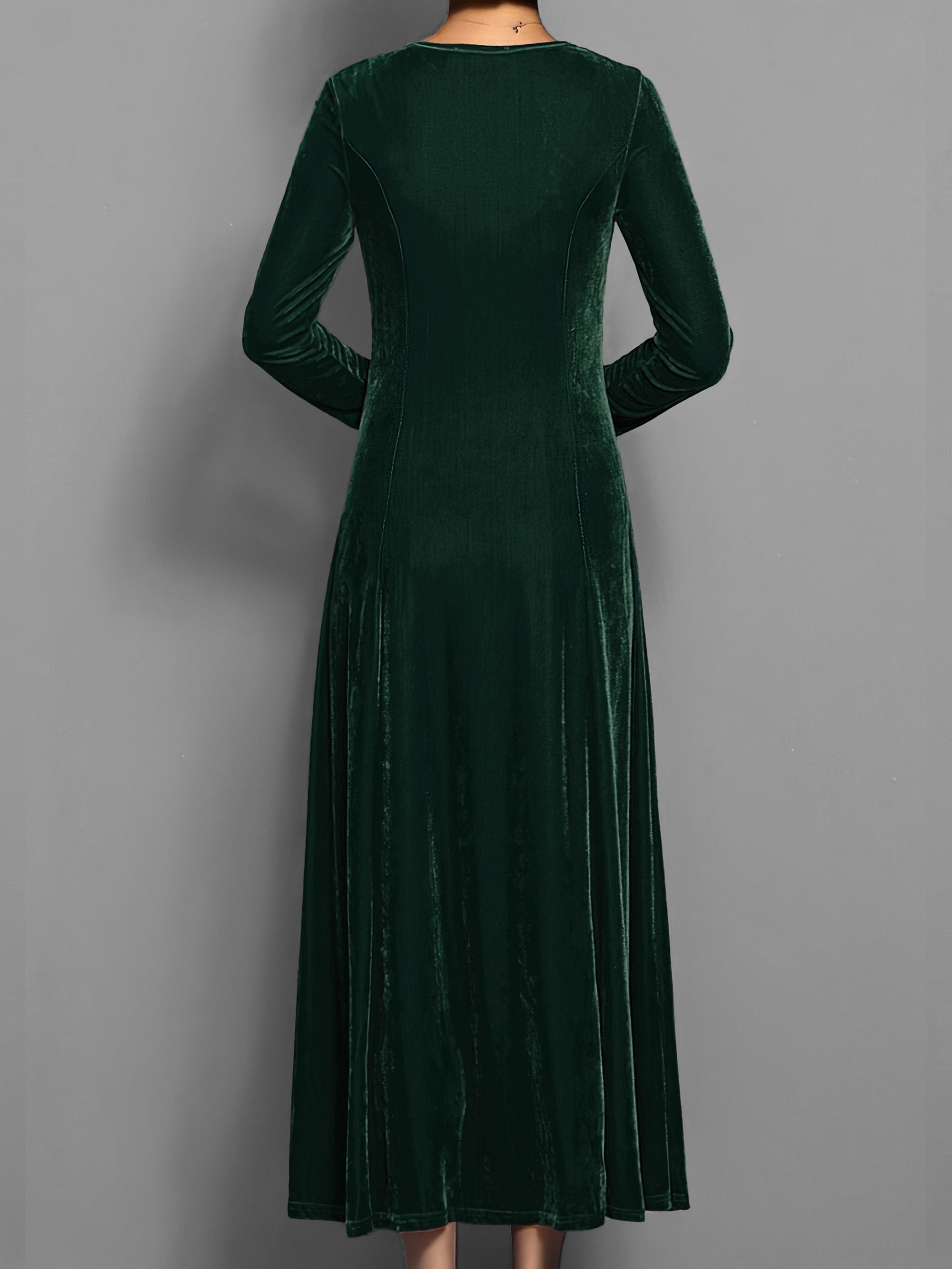 Isabella | Women's Long Sleeve Velvet Evening Maxi Dress