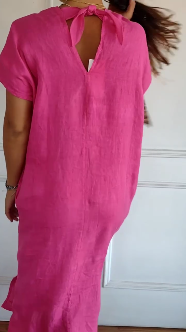 Lena | Women's Cap Sleeve V-Neck Shift Mini Dress