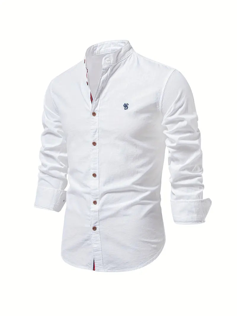 Ethan | Men's Mandarin Collar Button-Down Shirt