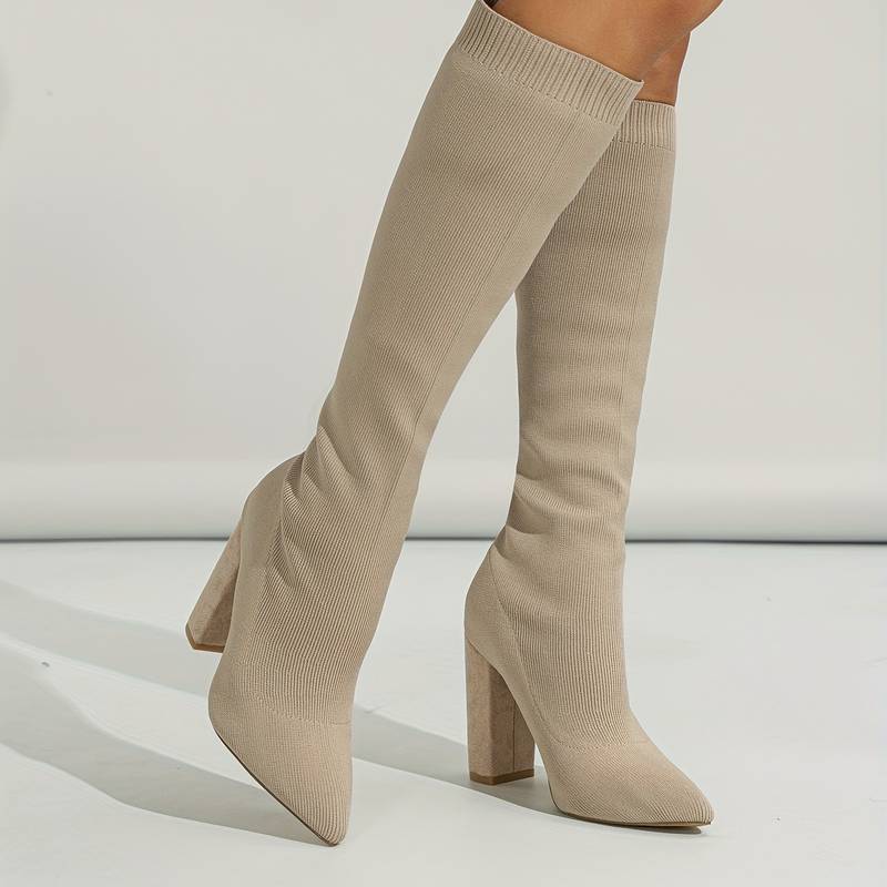 Isla | Women's Ribbed Knit Knee-High Boots