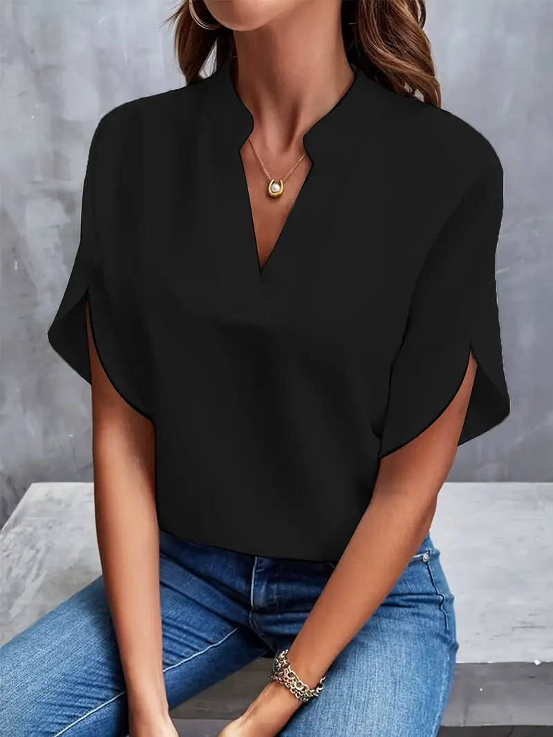 Elisa | Women's V-Neck Split Sleeve Blouse