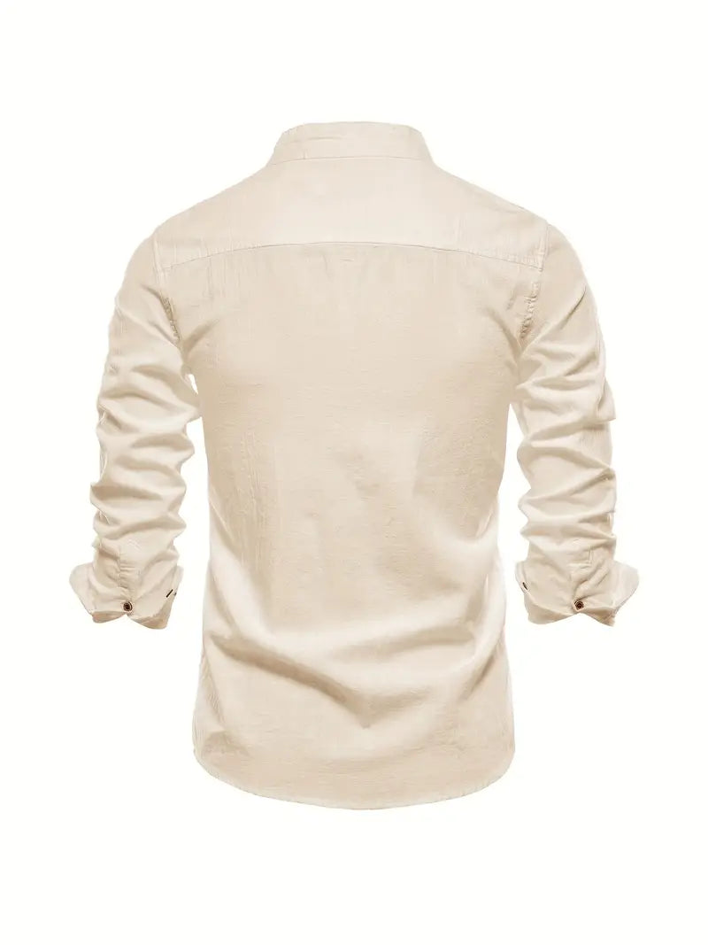Ethan | Men's Mandarin Collar Button-Down Shirt
