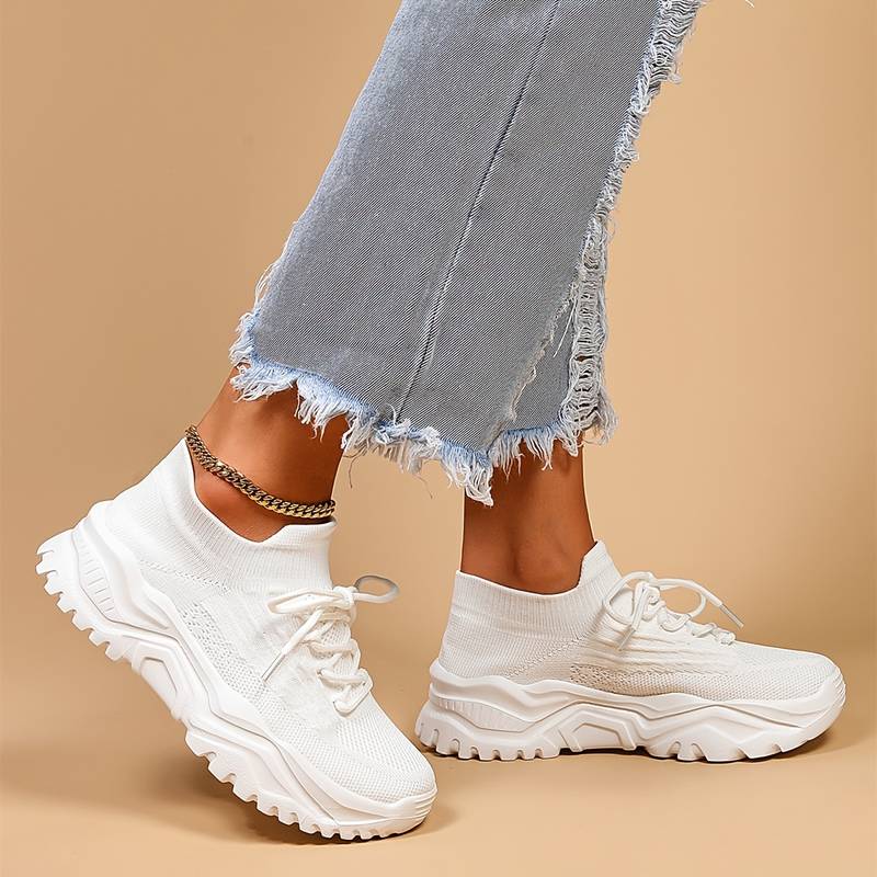 Ava | Women's Lace-Up Thick Sole Sneakers