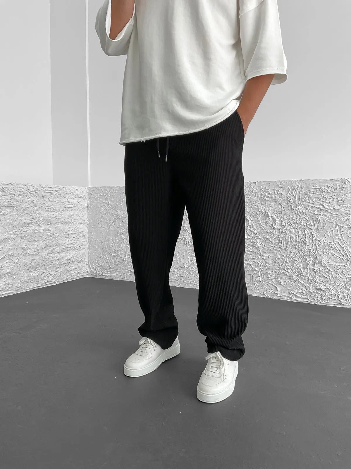 Evan | Men's Ribbed Drawstring Casual Pants