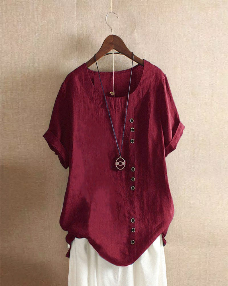 Clara | Women's Loose Fit Short Sleeve Blouse