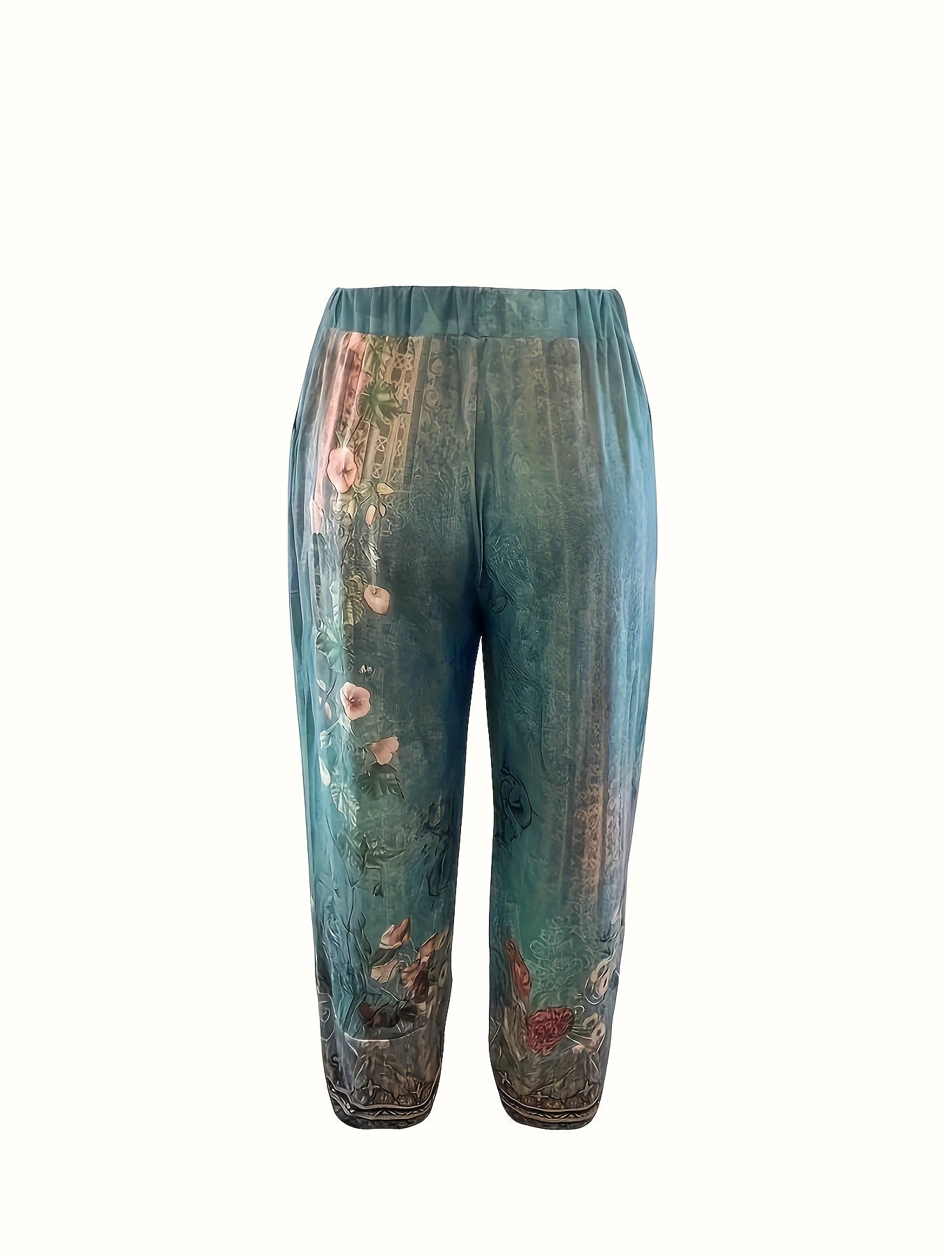 Maya | Women's Boho Floral Wide-Leg Capri Pants