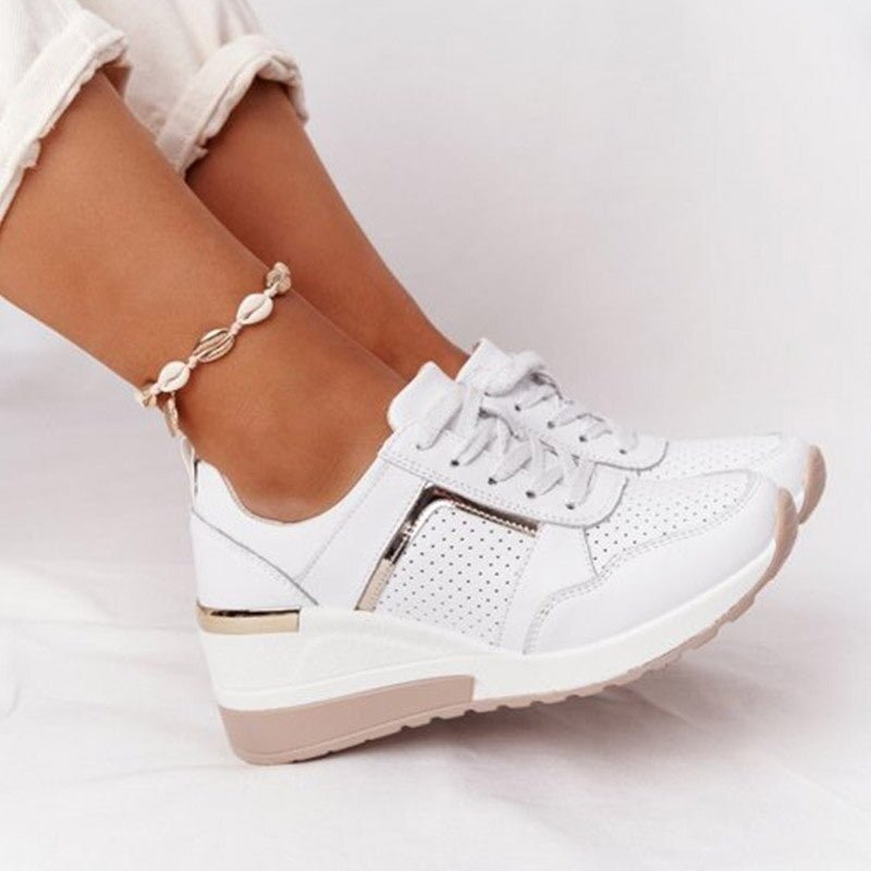 Taylor | Women's Round Toe Lace Up Wedge Sneakers