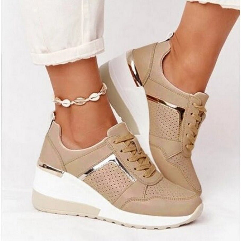 Taylor | Women's Round Toe Lace Up Wedge Sneakers