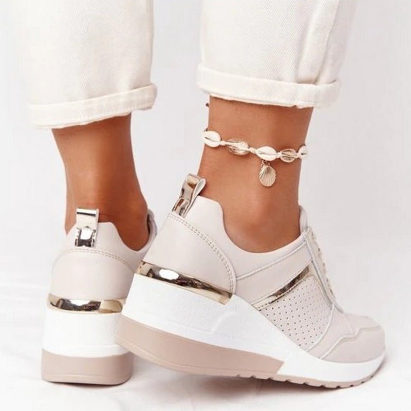Taylor | Women's Round Toe Lace Up Wedge Sneakers
