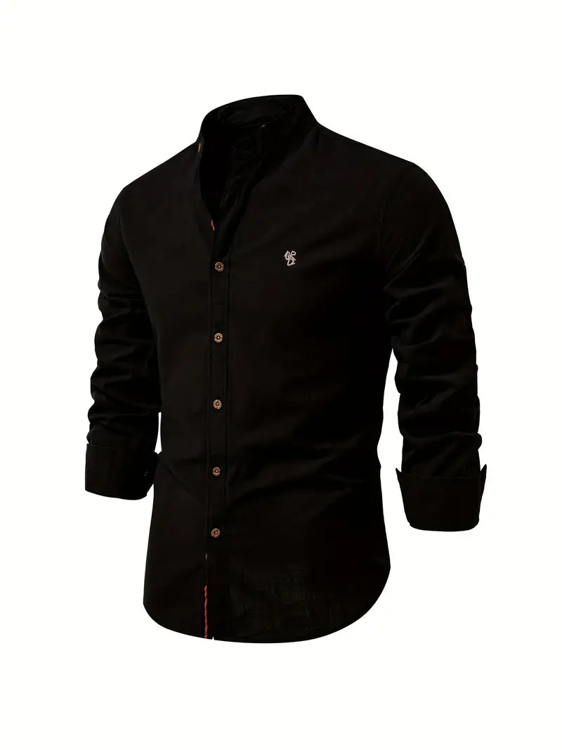 Ethan | Men's Mandarin Collar Button-Down Shirt