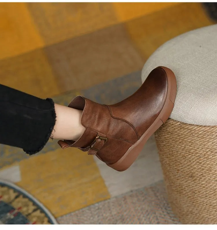 Riley | Women's Leather Platform Ankle Boots