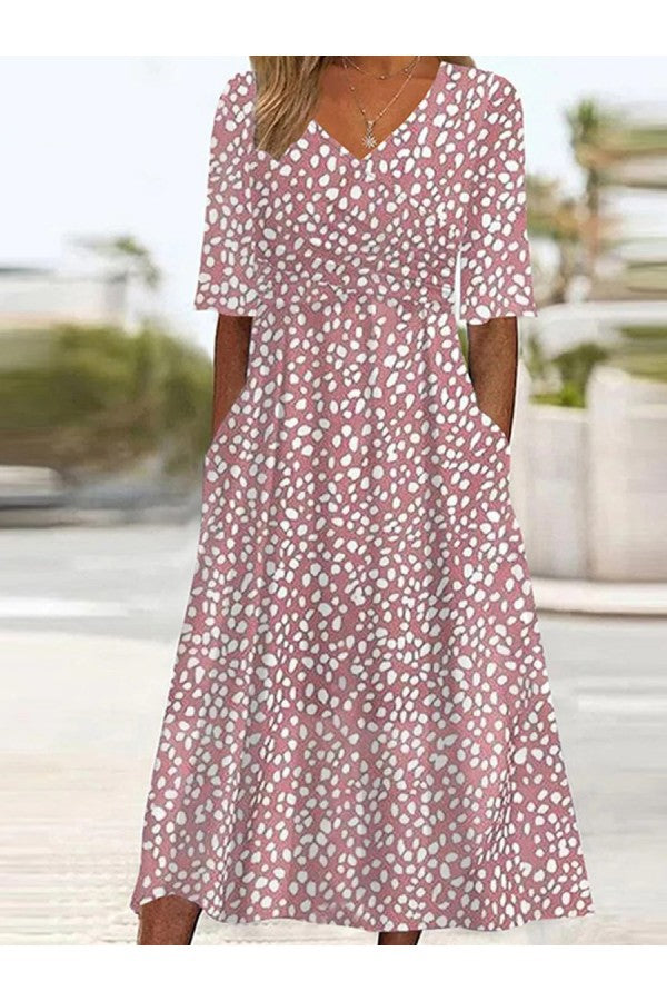 Diana | Women's Polka Dot V-Neck Summer Dress