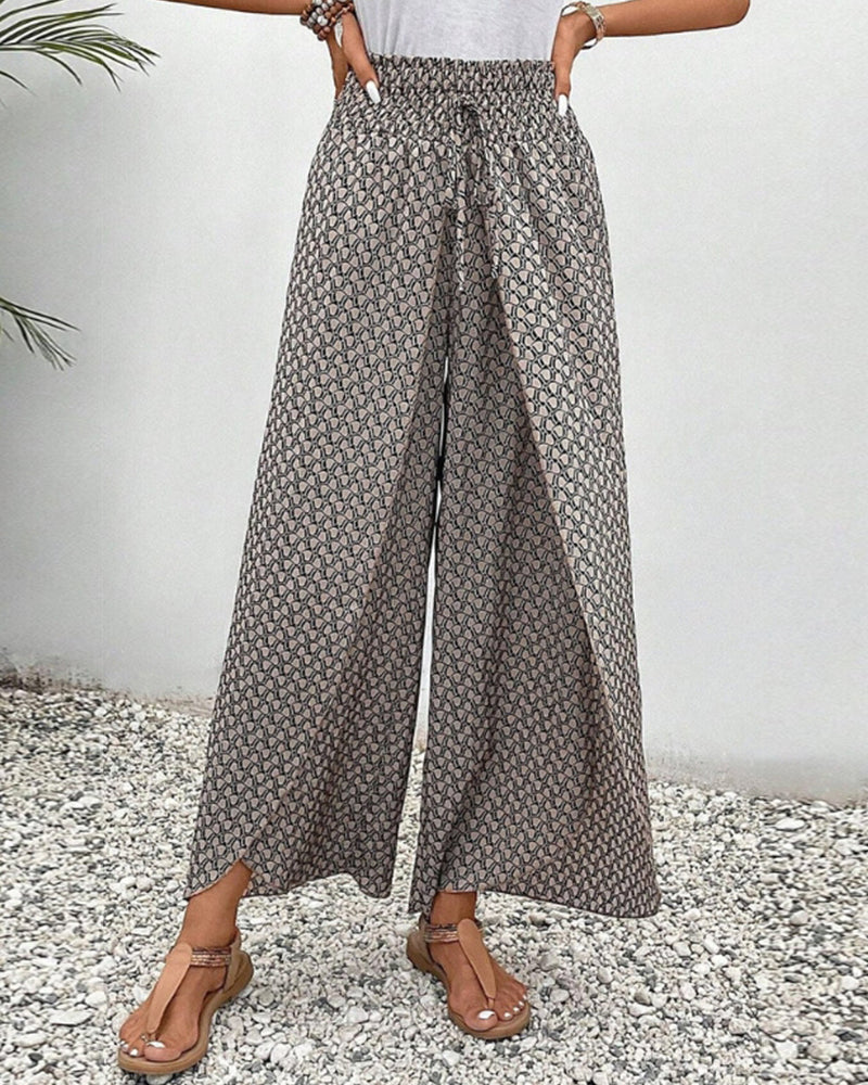 Savannah | Women's High Waisted Wide Leg Boho Pants