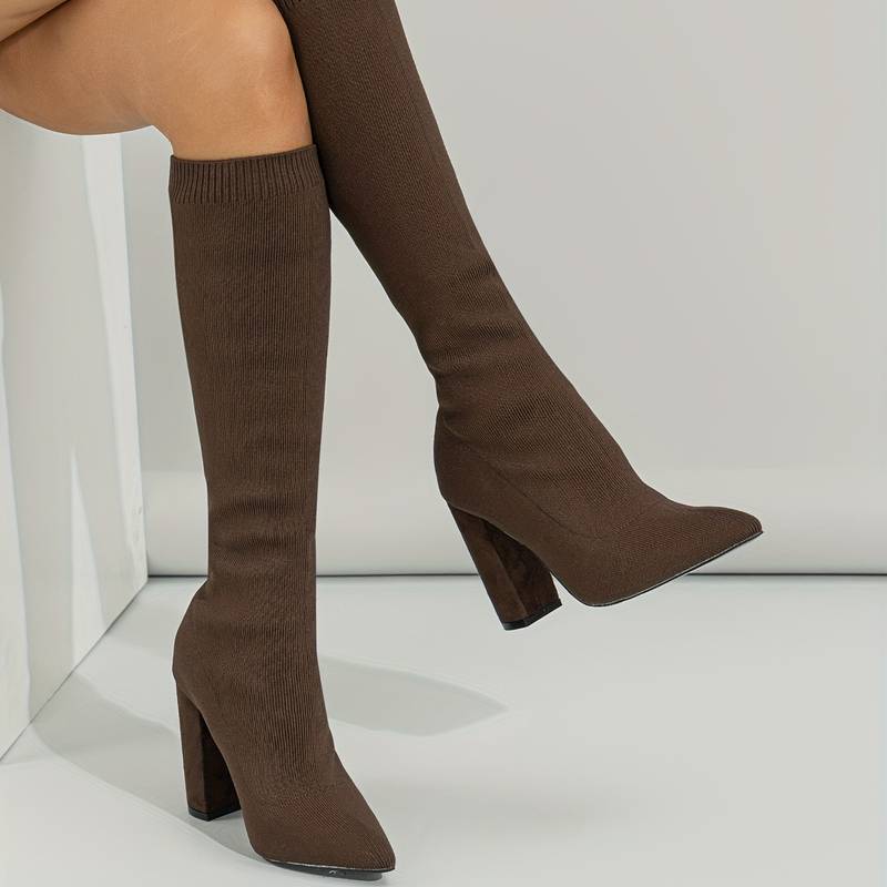 Isla | Women's Ribbed Knit Knee-High Boots
