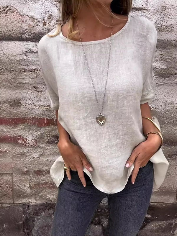 Stella | Women's Short Sleeve Round Neck Casual Blouse