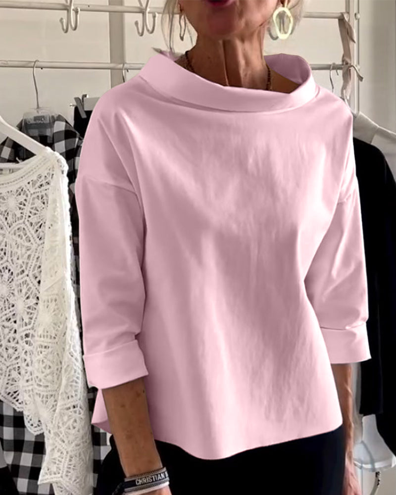 Clara | Women's Cowl Neck 3/4 Sleeve Top