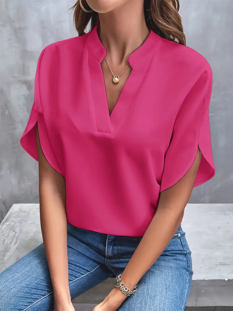 Elisa | Women's V-Neck Split Sleeve Blouse