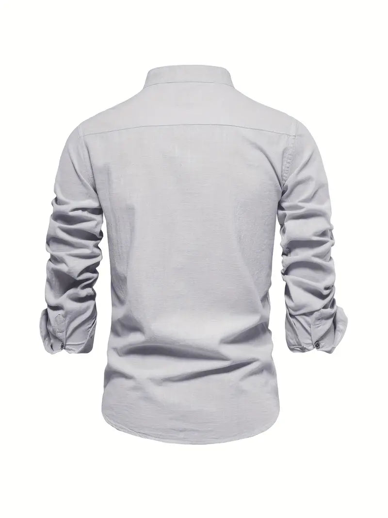 Ethan | Men's Mandarin Collar Button-Down Shirt