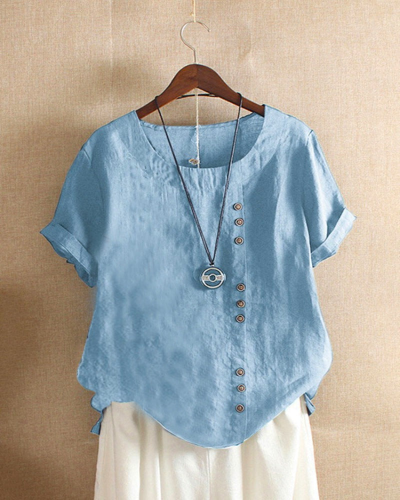 Clara | Women's Loose Fit Short Sleeve Blouse