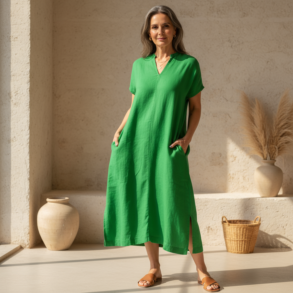Lena | Women's Cap Sleeve V-Neck Shift Mini Dress