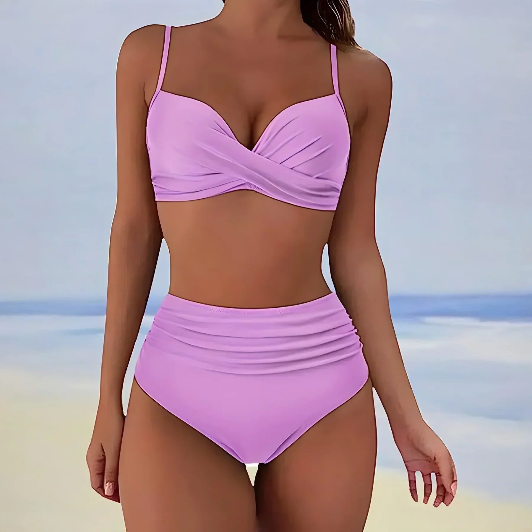 Kennedy | Women's High Waisted Twist Front Bikini Set