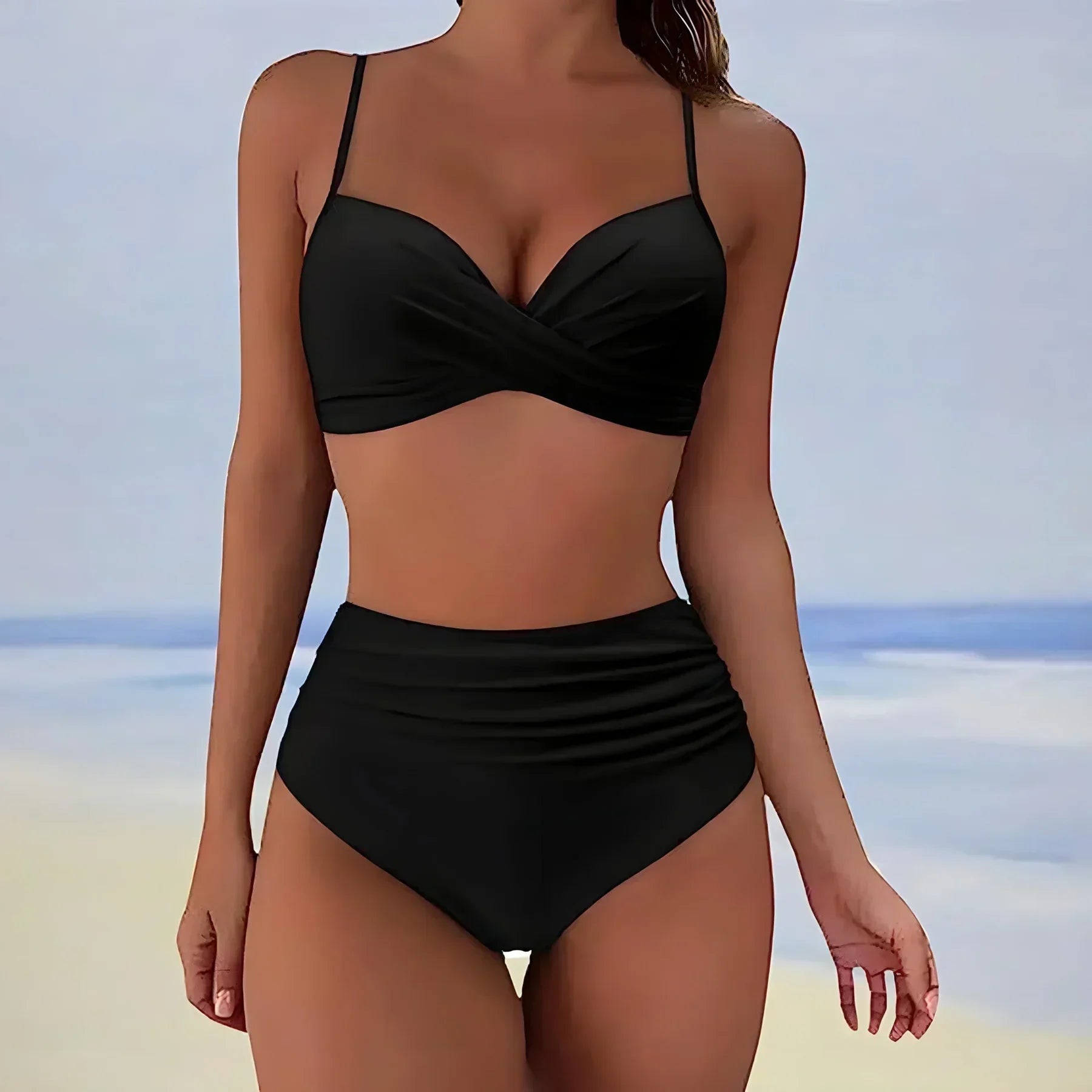 Kennedy | Women's High Waisted Twist Front Bikini Set