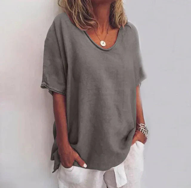 Mila | Women's V-Neck Elbow Sleeve Blouse