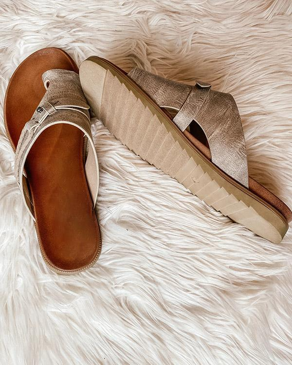 Aria | Women's Boho Braided Toe Ring Slide Sandals
