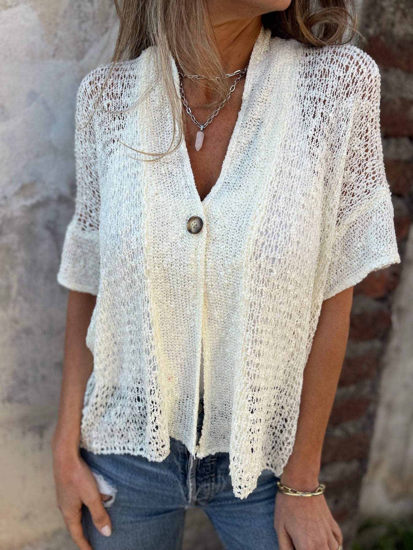 Willow | Women's Hollow Out Short Sleeve Knit Top