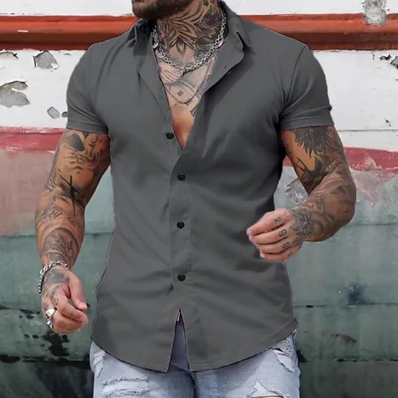Oscar | Men's Lapel Short Sleeve Button Down Shirt