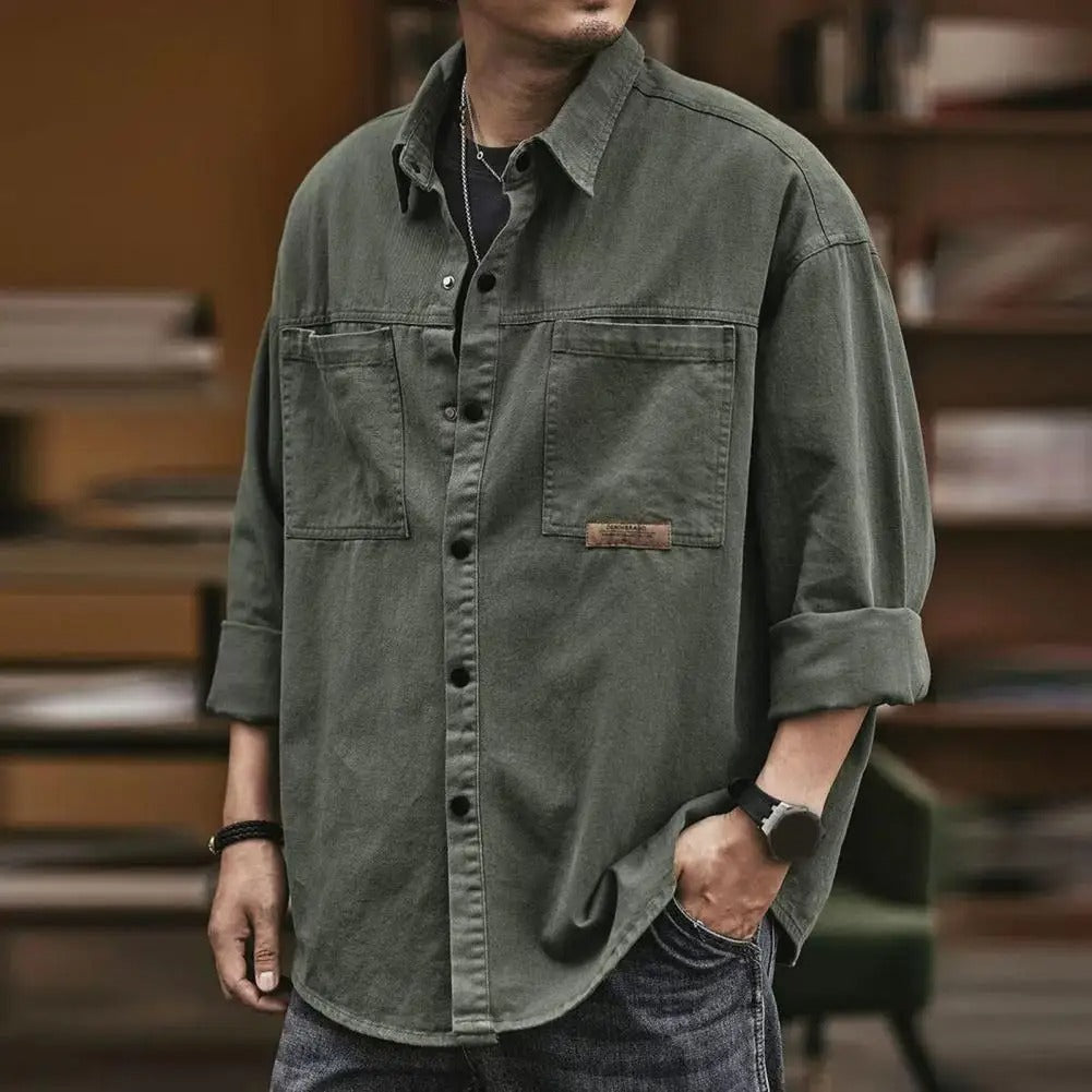 Harrison | Men's Vintage Loose Fit Long Sleeve Shirt