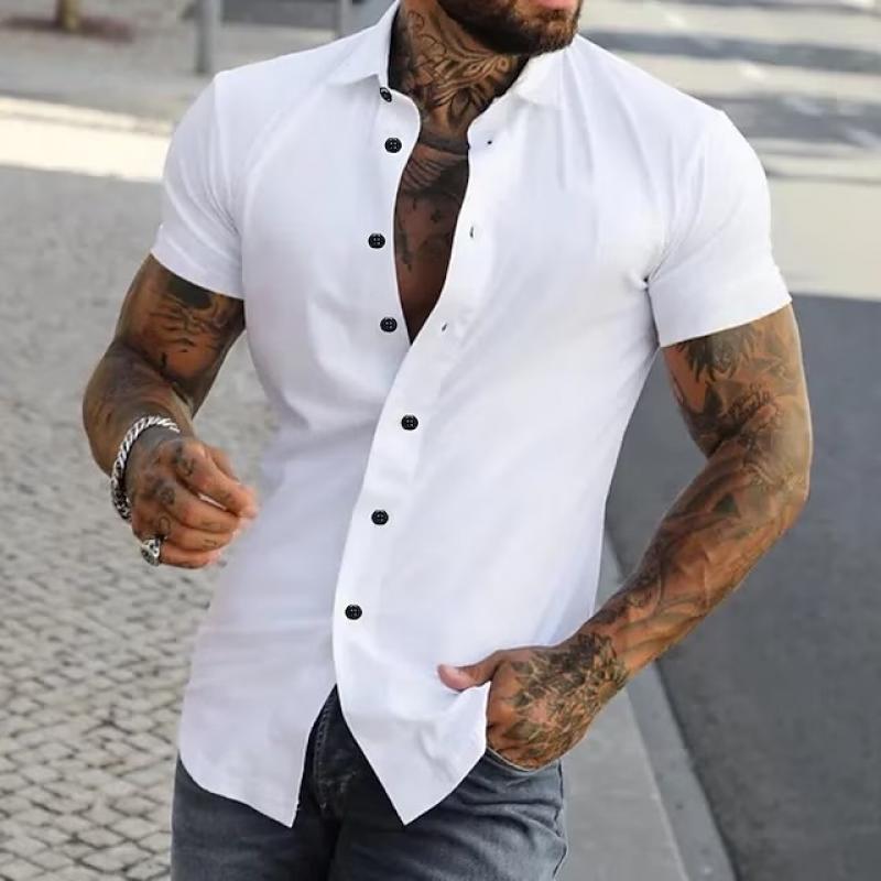 Oscar | Men's Lapel Short Sleeve Button Down Shirt
