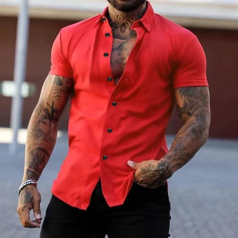 Oscar | Men's Lapel Short Sleeve Button Down Shirt