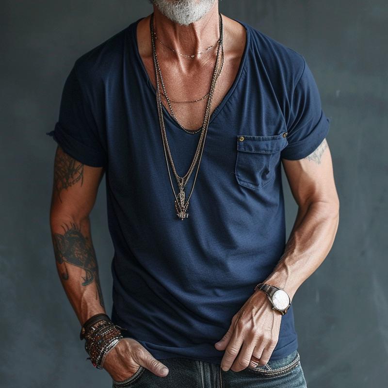 Ethan | Men's V-Neck Pocket T-Shirt