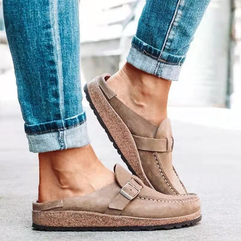 Claire | Women's Round Toe Buckle Slip On Loafers